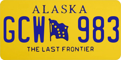 AK license plate GCW983