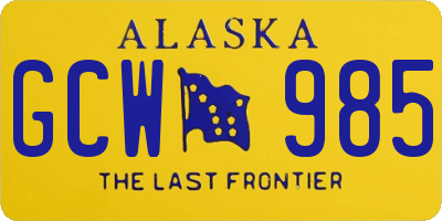 AK license plate GCW985