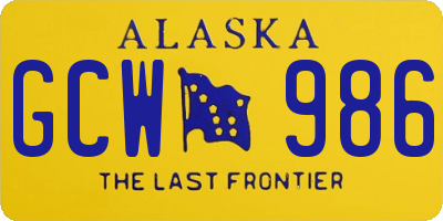 AK license plate GCW986