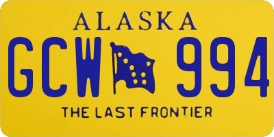 AK license plate GCW994