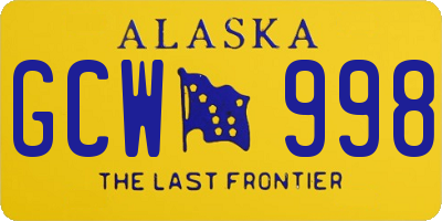 AK license plate GCW998
