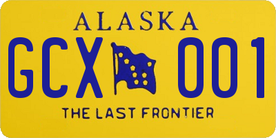 AK license plate GCX001
