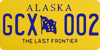 AK license plate GCX002