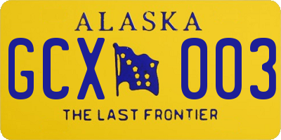 AK license plate GCX003