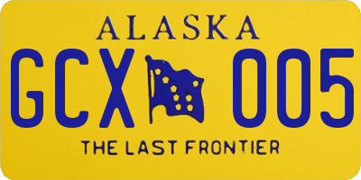 AK license plate GCX005