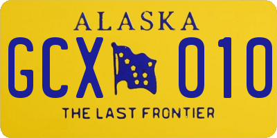 AK license plate GCX010