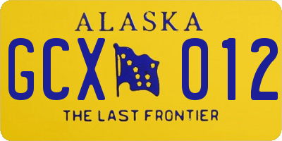 AK license plate GCX012