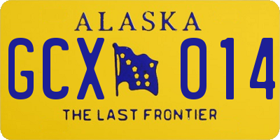 AK license plate GCX014