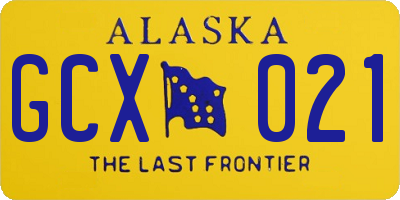 AK license plate GCX021