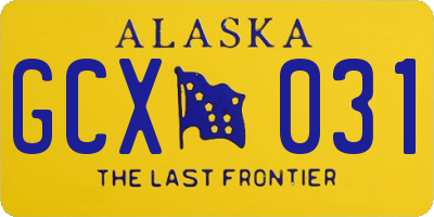 AK license plate GCX031