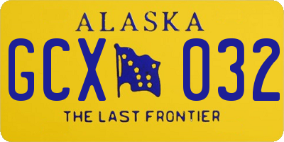 AK license plate GCX032