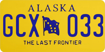 AK license plate GCX033