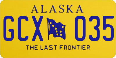 AK license plate GCX035