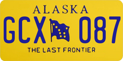 AK license plate GCX087