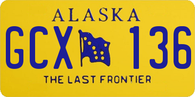 AK license plate GCX136