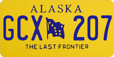 AK license plate GCX207