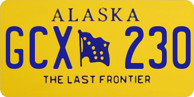 AK license plate GCX230