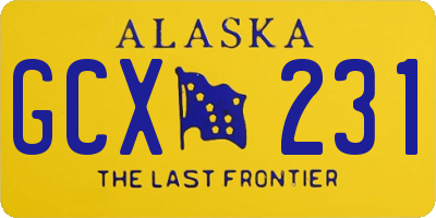 AK license plate GCX231