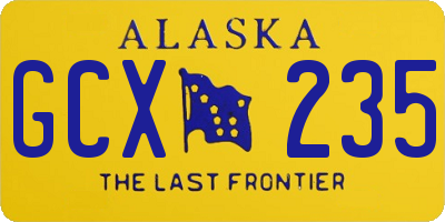 AK license plate GCX235