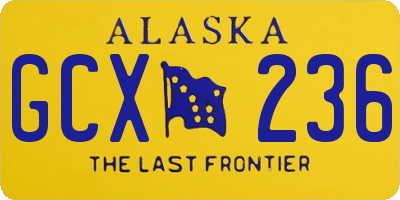 AK license plate GCX236