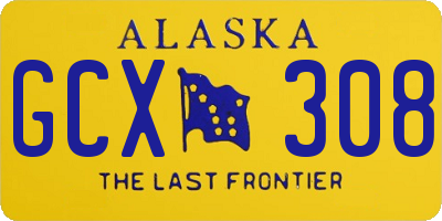 AK license plate GCX308