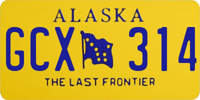 AK license plate GCX314