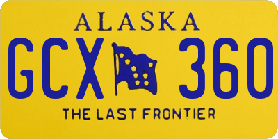 AK license plate GCX360