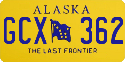 AK license plate GCX362