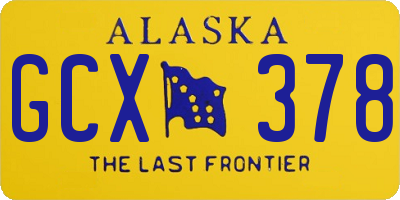 AK license plate GCX378