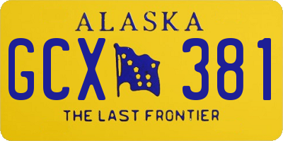 AK license plate GCX381