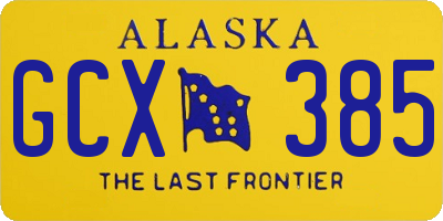 AK license plate GCX385
