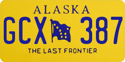 AK license plate GCX387