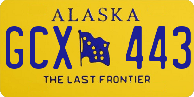 AK license plate GCX443