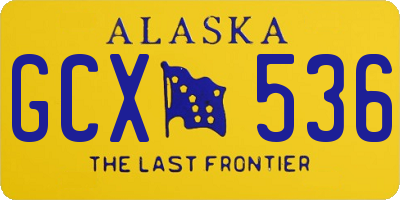 AK license plate GCX536