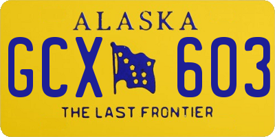 AK license plate GCX603