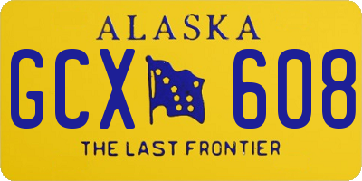 AK license plate GCX608