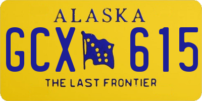 AK license plate GCX615