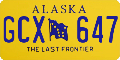 AK license plate GCX647