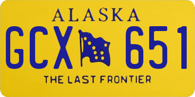 AK license plate GCX651