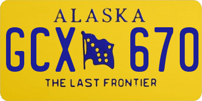 AK license plate GCX670