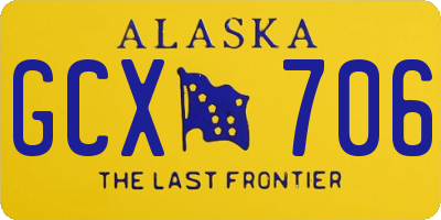 AK license plate GCX706