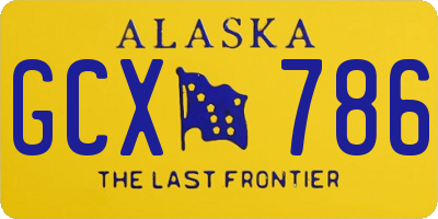 AK license plate GCX786