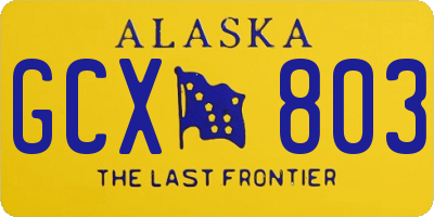 AK license plate GCX803