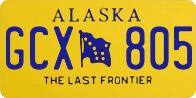 AK license plate GCX805