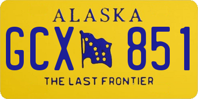 AK license plate GCX851