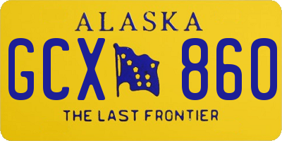 AK license plate GCX860