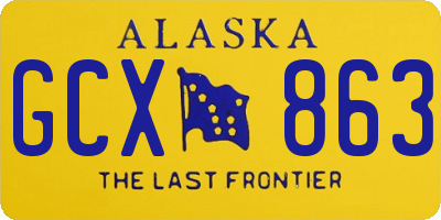 AK license plate GCX863