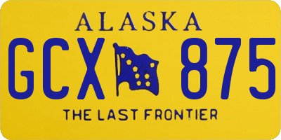 AK license plate GCX875