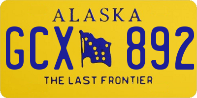 AK license plate GCX892