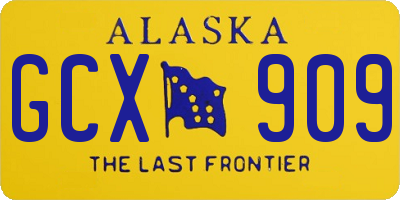 AK license plate GCX909